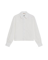 Womens Shirt Straight Silhouette Viscose Blend Jacquard Stripes - White 63_711H003_BLA114202_3