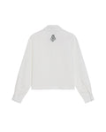 Womens Shirt Straight Silhouette Viscose Blend Jacquard Stripes - White 63_711H003_BLA114202_8