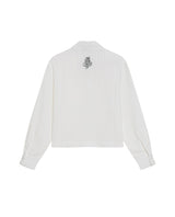 Womens Shirt Straight Silhouette Viscose Blend Jacquard Stripes - White 63_711H003_BLA114202_8