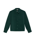 Womens Shirt Straight Silhouette Viscose Blend Jacquard Stripes - Dark Green 63_711H003_VER195406_3