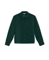 Womens Shirt Straight Silhouette Viscose Blend Jacquard Stripes - Dark Green 63_711H003_VER195406_3