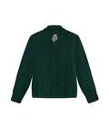 Womens Shirt Straight Silhouette Viscose Blend Jacquard Stripes - Dark Green 63_711H003_VER195406_8