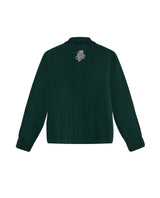 Womens Shirt Straight Silhouette Viscose Blend Jacquard Stripes - Dark Green 63_711H003_VER195406_8