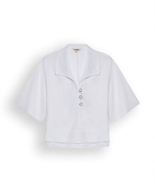 Womens Shirt Wide Oversized Silhouette Lyocell Large Collar - White 63_711H004_BLA110601_3