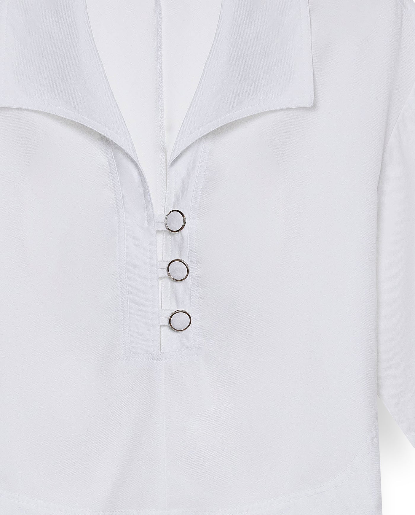 Womens Shirt Wide Oversized Silhouette Lyocell Large Collar - White 63_711H004_BLA110601_8