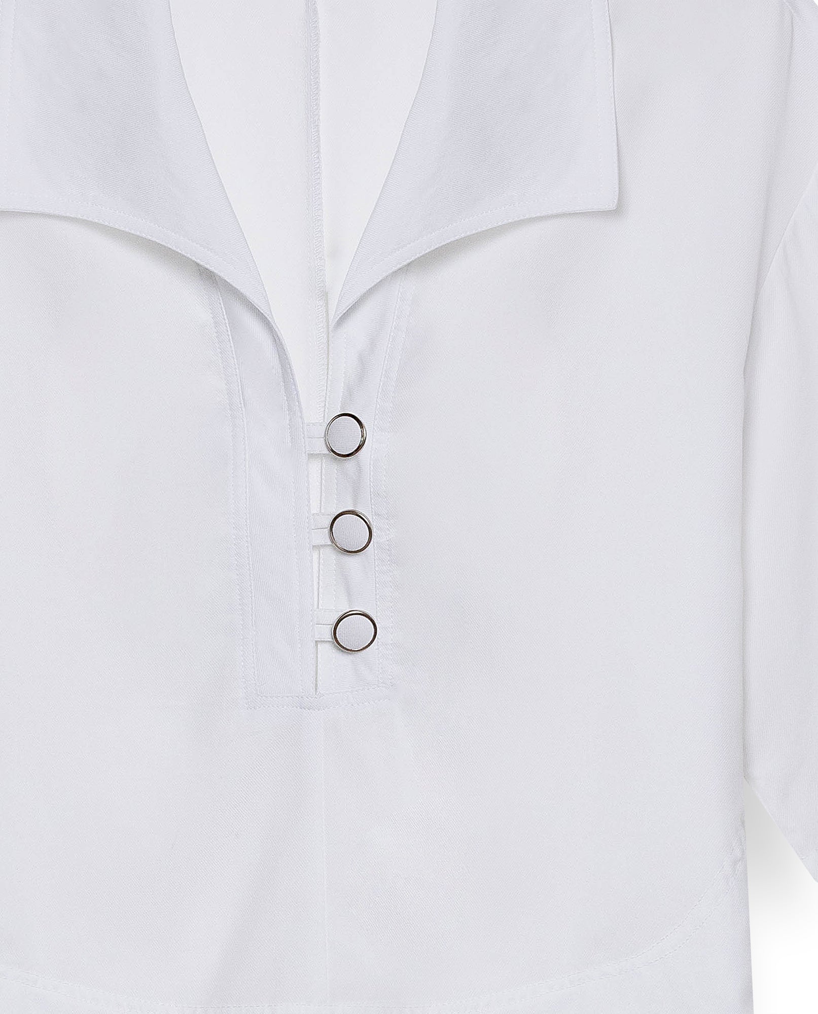 Womens Shirt Wide Oversized Silhouette Lyocell Large Collar - White 63_711H004_BLA110601_8