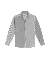 Womens Shirt Striped Wide Silhouette Cotton Classic Stripe Oversized - Blue 63_711H006_AZU193923_3