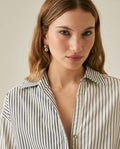 Womens Shirt Striped Wide Silhouette Cotton Classic Stripe Oversized - Blue 63_711H006_AZU193923_5