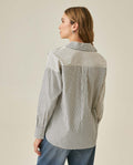 Womens Shirt Striped Wide Silhouette Cotton Classic Stripe Oversized - Blue 63_711H006_AZU193923_6
