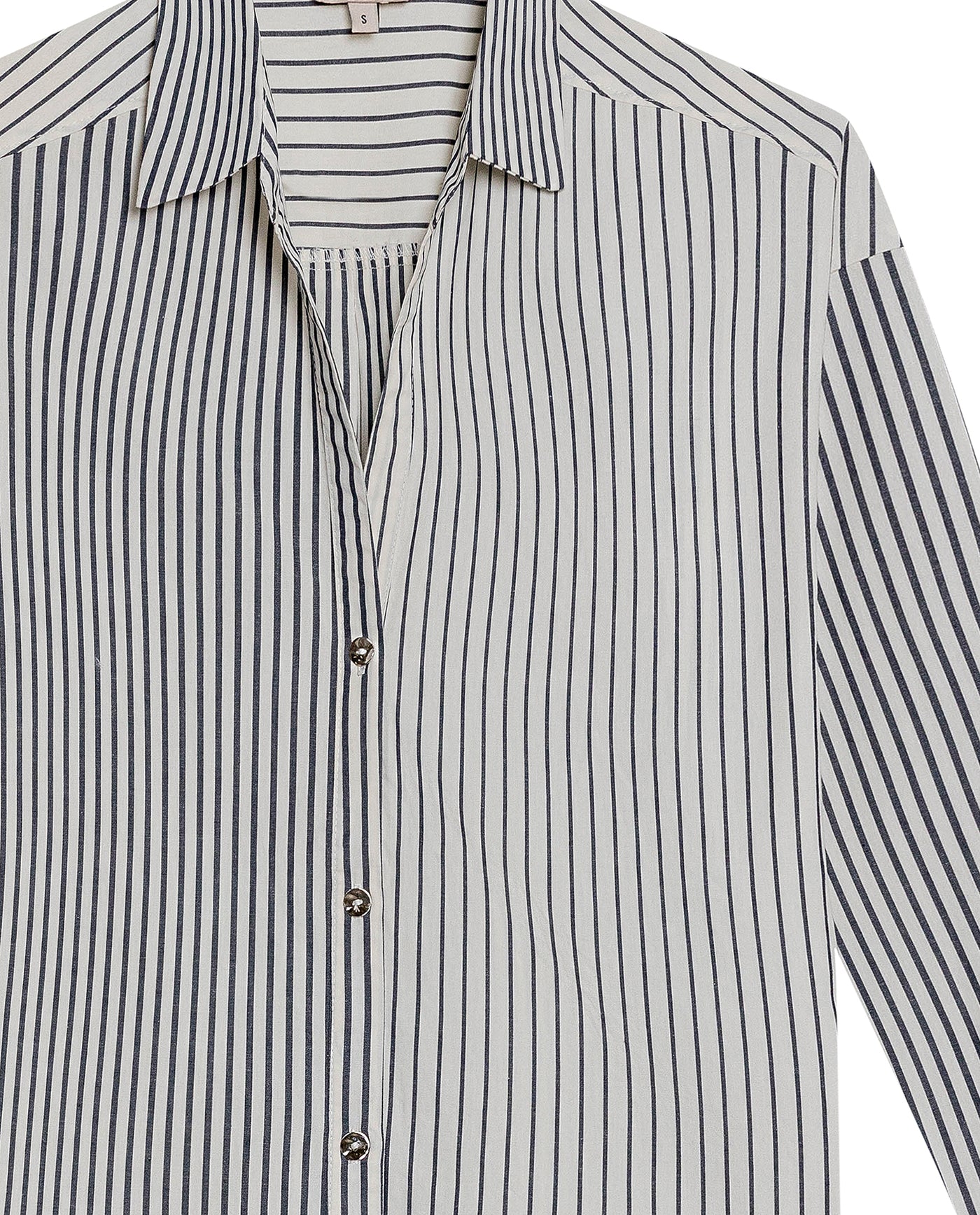 Womens Shirt Striped Wide Silhouette Cotton Classic Stripe Oversized - Blue 63_711H006_AZU193923_8