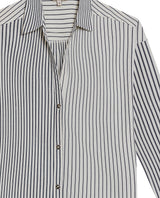 Womens Shirt Striped Wide Silhouette Cotton Classic Stripe Oversized - Blue 63_711H006_AZU193923_8