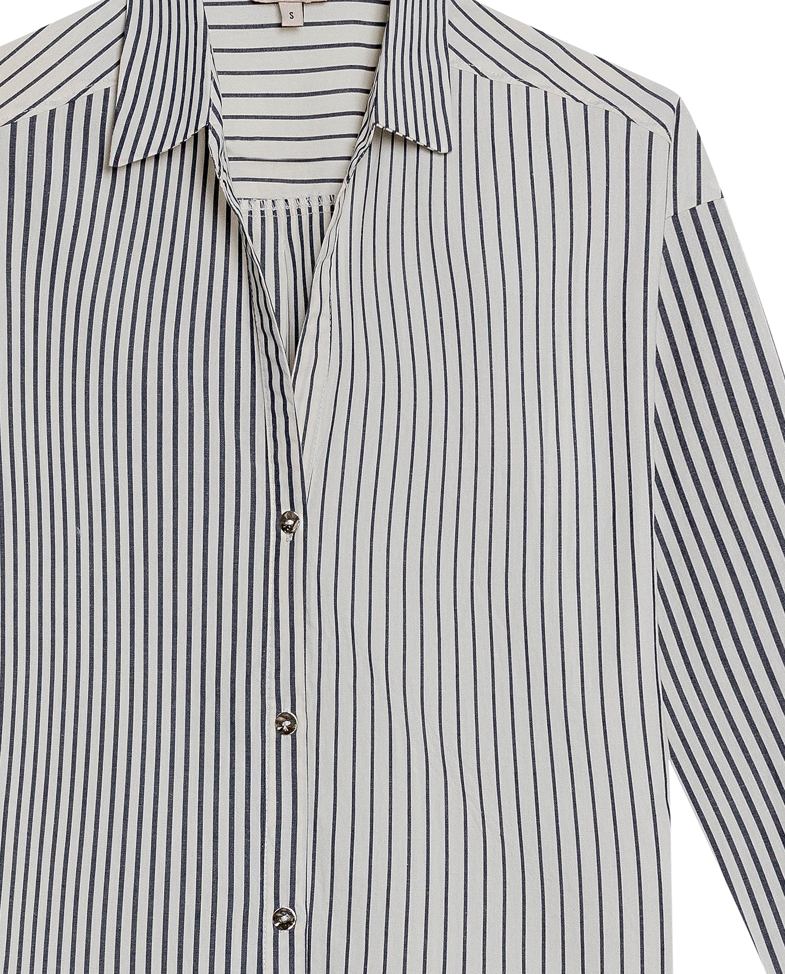 Womens Shirt Striped Wide Silhouette Cotton Classic Stripe Oversized - Blue 63_711H006_AZU193923_8