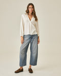 Womens Blouse Semi-Straight Silhouette Lyocell Double Garment Simulation - Raw 63_711H008_CRU114201_4