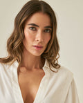Womens Blouse Semi-Straight Silhouette Lyocell Double Garment Simulation - Raw 63_711H008_CRU114201_5