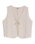 Womens Blouse Straight Silhouette Rayon Blend Linen Continuous Flower Embroidery - Raw 63_711H010_CRU125202_3