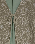 Womens Blouse Straight Silhouette Rayon Blend Linen Continuous Flower Embroidery - Green 63_711H010_VER170619_8