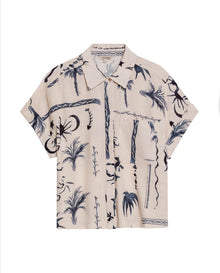 Womens Shirt Resort Oversized Viscose–Linen Print Short Sleeve - Raw 63_711H013_CRU131011_3