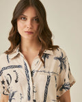 Womens Shirt Resort Oversized Viscose–Linen Print Short Sleeve - Raw 63_711H013_CRU131011_5