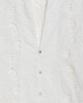 Womens Shirt Straight Silhouette Polyester–Rayon Eyelet Fabric Mandarin Collar - White 63_711H014_BLA110601_8
