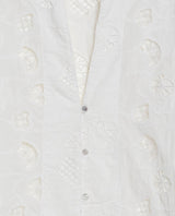 Womens Shirt Straight Silhouette Polyester–Rayon Eyelet Fabric Mandarin Collar - White 63_711H014_BLA110601_8