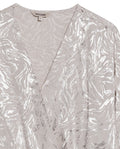Womens Blouse Semi-Wide Silhouette Viscose–Rayon Jacquard Sheen - Beige 63_711H015_BEI140002_8
