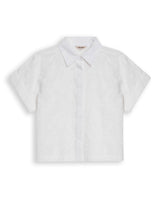 Womens Shirt Oversized Cotton Embroidered Short Sleeve - White 63_711H016_BLA110601_3