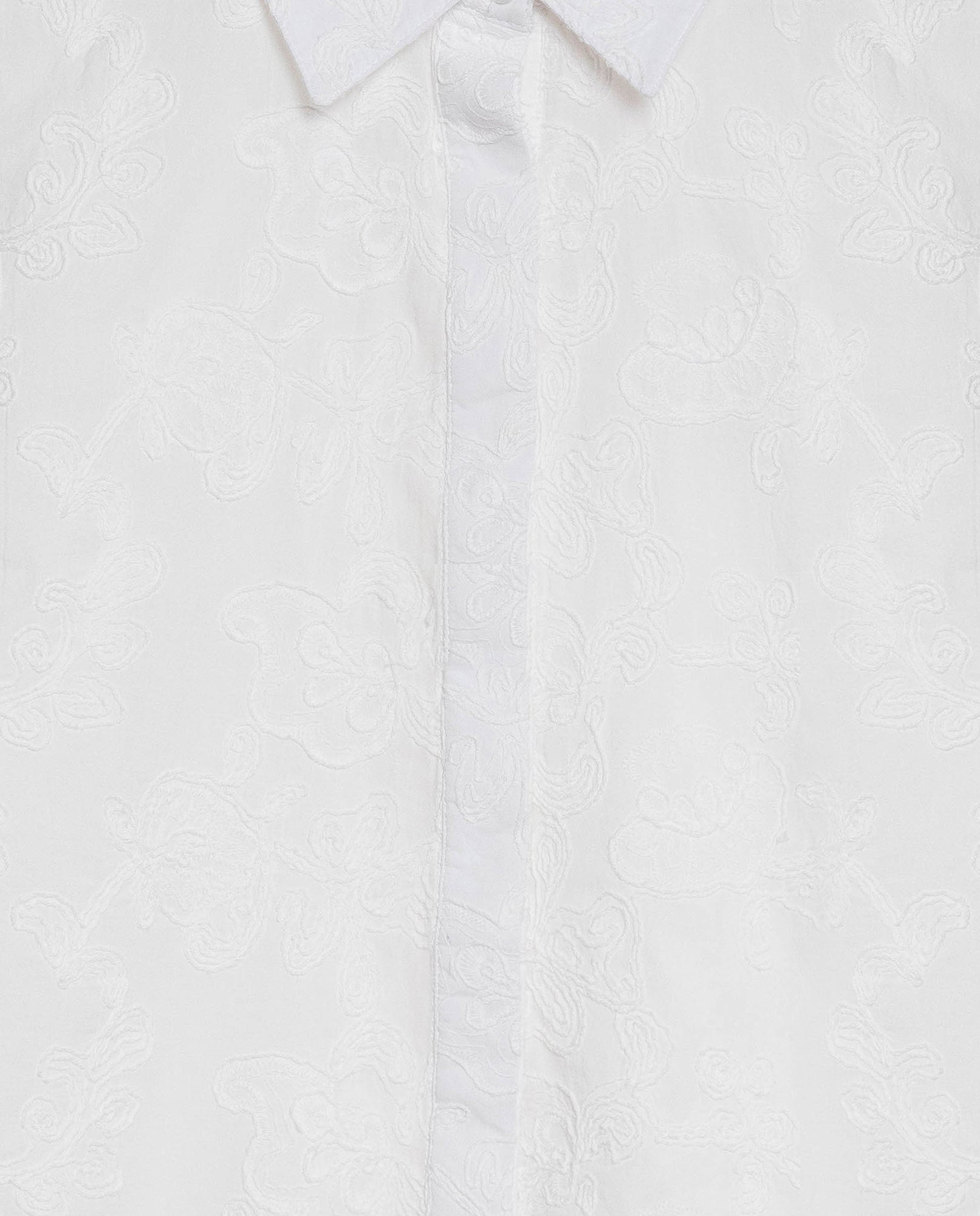 Womens Shirt Oversized Cotton Embroidered Short Sleeve - White 63_711H016_BLA110601_8