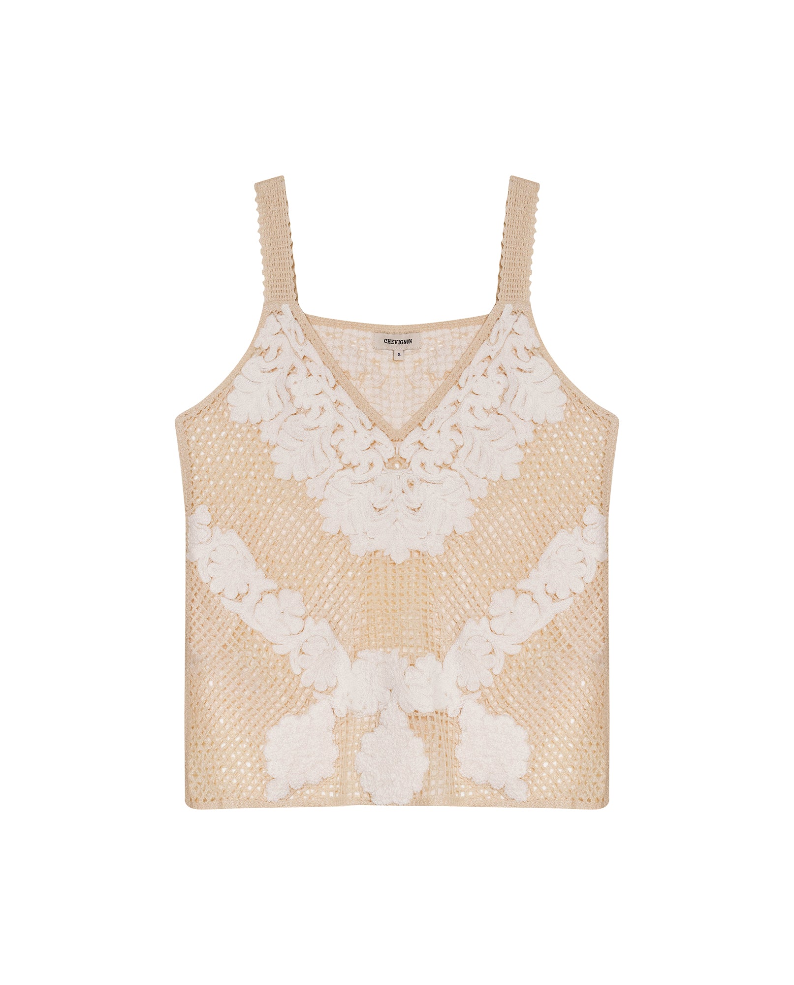 Womens Blouse Strap V-Neck Acrylic Continuous Embroidery - Raw 63_711H017_CRU110103_3