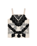 Womens Blouse Strap V-Neck Acrylic Continuous Embroidery - Black 63_711H017_NEG194007_3