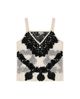 Womens Blouse Strap V-Neck Acrylic Continuous Embroidery - Black 63_711H017_NEG194007_3