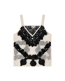 Womens Blouse Strap V-Neck Acrylic Continuous Embroidery - Black 63_711H017_NEG194007_3