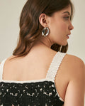 Womens Blouse Strap V-Neck Acrylic Continuous Embroidery - Black 63_711H017_NEG194007_7