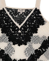 Womens Blouse Strap V-Neck Acrylic Continuous Embroidery - Black 63_711H017_NEG194007_8