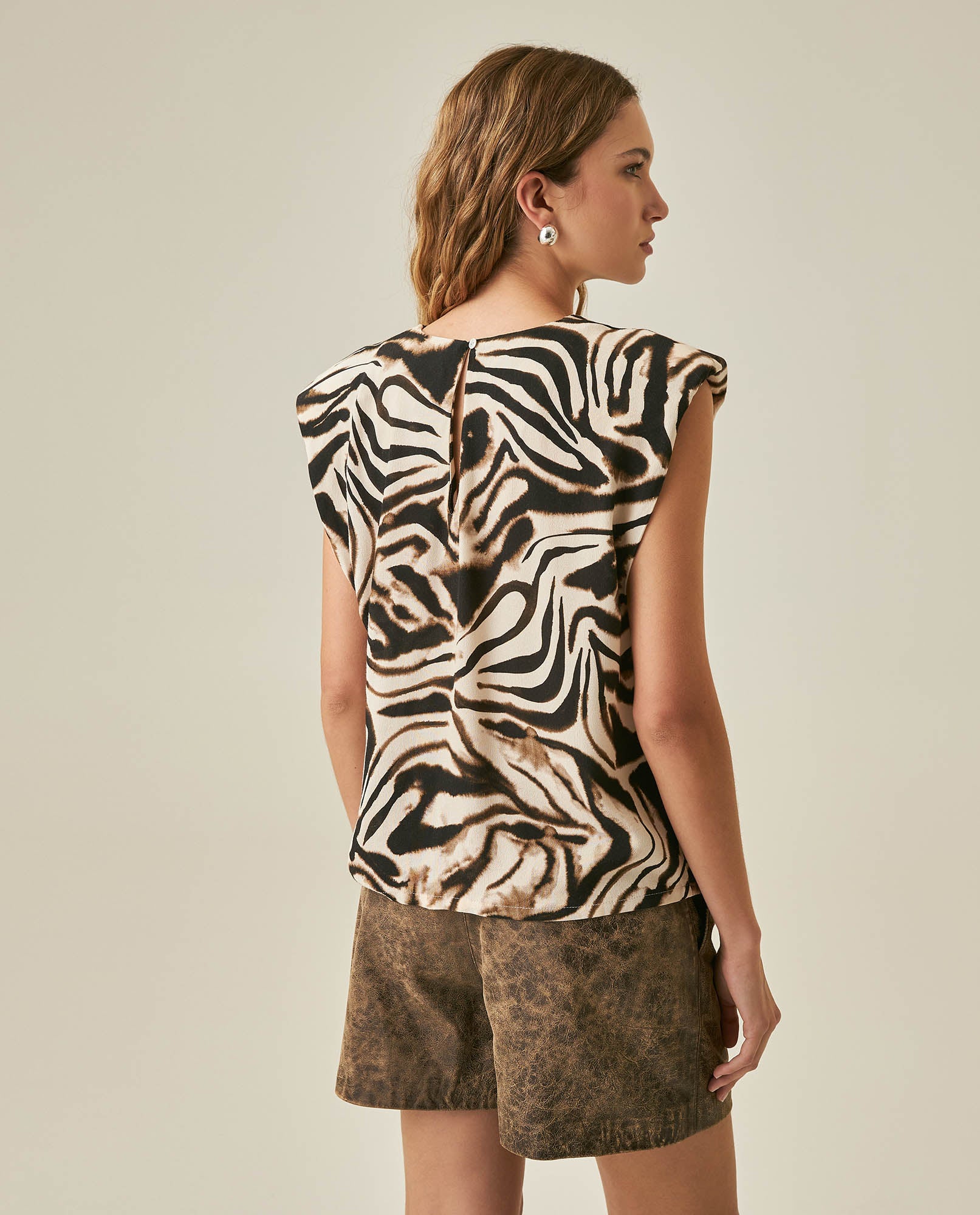 Womens Blouse Straight Silhouette Viscose–Rayon Print - Raw 63_711H018_CRU114302_6