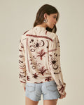 Womens Shirt Wide Silhouette Viscose–Linen Print Mandarin Collar - Raw 63_711H019_CRU131011_6