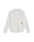 Womens Shirt Wide Silhouette Cotton–Elastomer Removable Pin - Mothers - White 63_711H020_BLA110601_3