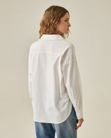 Womens Shirt Wide Silhouette Cotton–Elastomer Removable Pin - Mothers - White 63_711H020_BLA110601_6