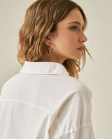 Womens Shirt Wide Silhouette Cotton–Elastomer Removable Pin - Mothers - White 63_711H020_BLA110601_7
