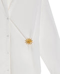 Womens Shirt Wide Silhouette Cotton–Elastomer Removable Pin - Mothers - White 63_711H020_BLA110601_8