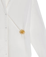 Womens Shirt Wide Silhouette Cotton–Elastomer Removable Pin - Mothers - White 63_711H020_BLA110601_8