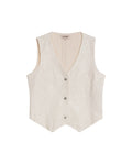 Womens Vest Straight Silhouette Cotton–Tencel Blend Sheer Sequins - Raw 63_711H021_CRU114302_3