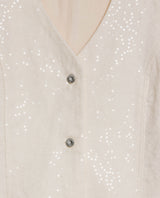 Womens Vest Straight Silhouette Cotton–Tencel Blend Sheer Sequins - Raw 63_711H021_CRU114302_8