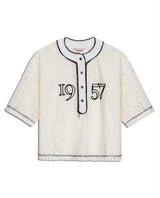 Womens T-Shirt Oversized Nylon–Cotton Sheer Poplin Flower Pattern - Raw 63_711H022_CRU114302_3