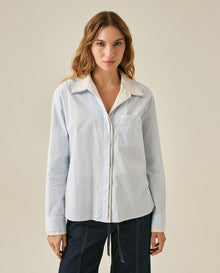 Womens Relaxed Fit Cotton Stretch Shirt - Blue 63_711H701_AZU144206_0
