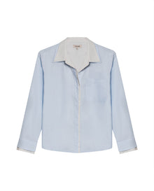 Womens Relaxed Fit Cotton Stretch Shirt - Blue 63_711H701_AZU144206_3