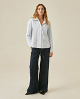 Womens Relaxed Fit Cotton Stretch Shirt - Blue 63_711H701_AZU144206_4