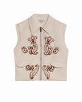 Womens Vest Western Straight Silhouette Cotton Double Garment Simulation - Raw 63_711H703_CRU110606_3