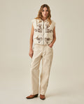 Womens Vest Western Straight Silhouette Cotton Double Garment Simulation - Raw 63_711H703_CRU110606_4