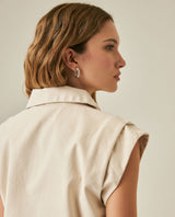Womens Vest Western Straight Silhouette Cotton Double Garment Simulation - Raw 63_711H703_CRU110606_7