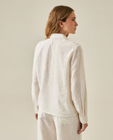 Womens Linen Blend Textured Shirt - White 63_711H711_BLA110601_6